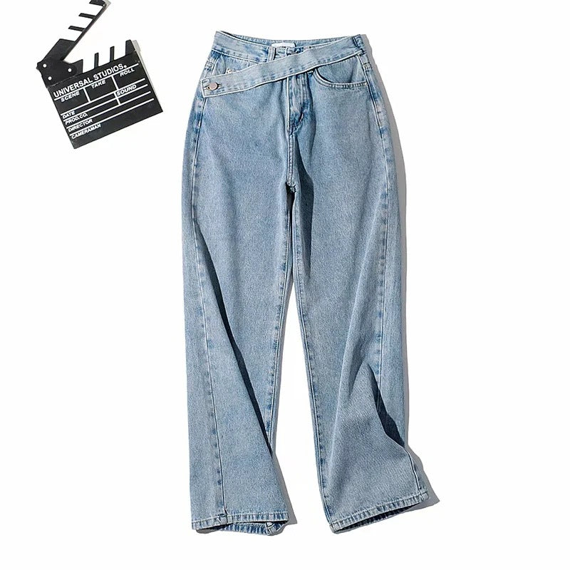 Oblique Belt high waist jeans