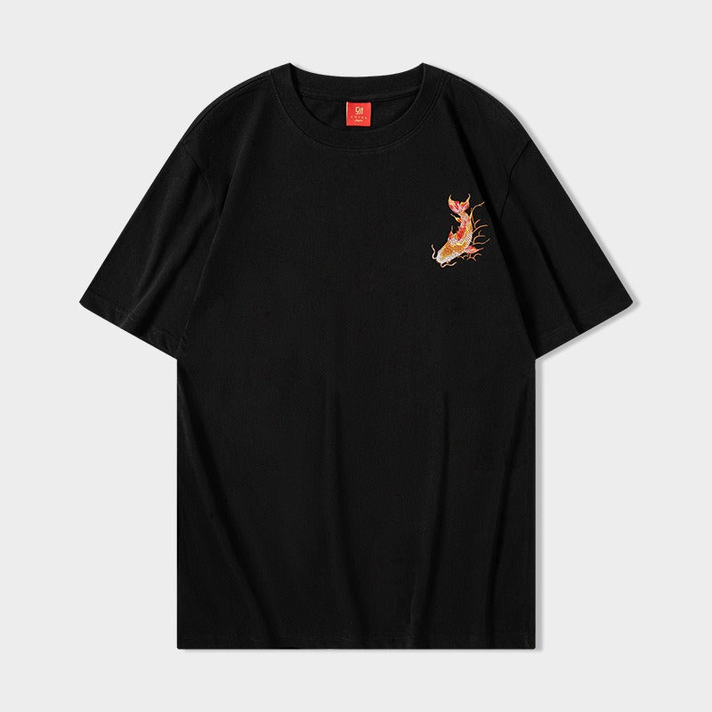 Koi carp embroidered T-shirt