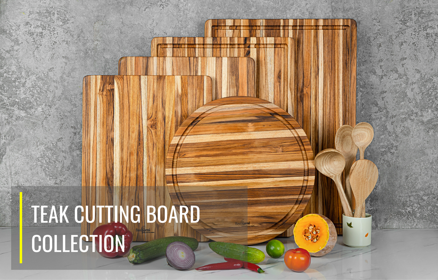 Teak cutting board natural + solid wood
