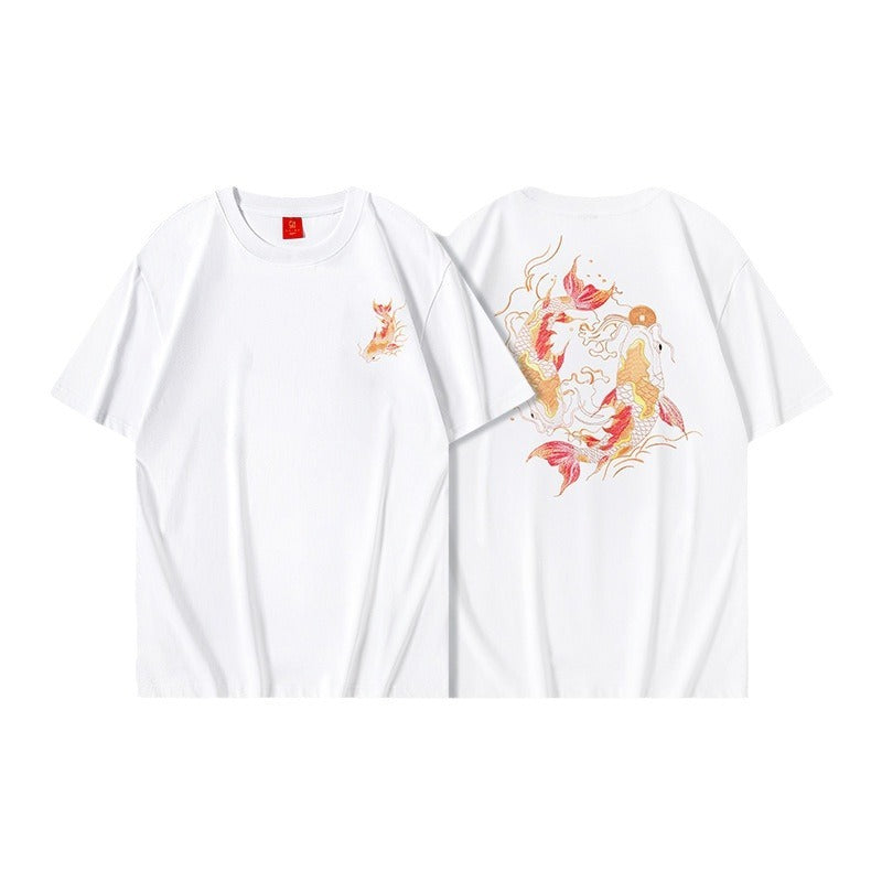 Koi carp embroidered T-shirt