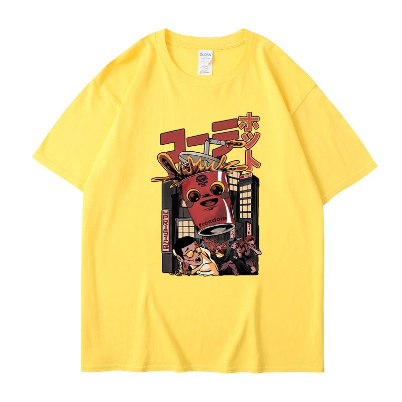 Cartoon monster print T-shirt