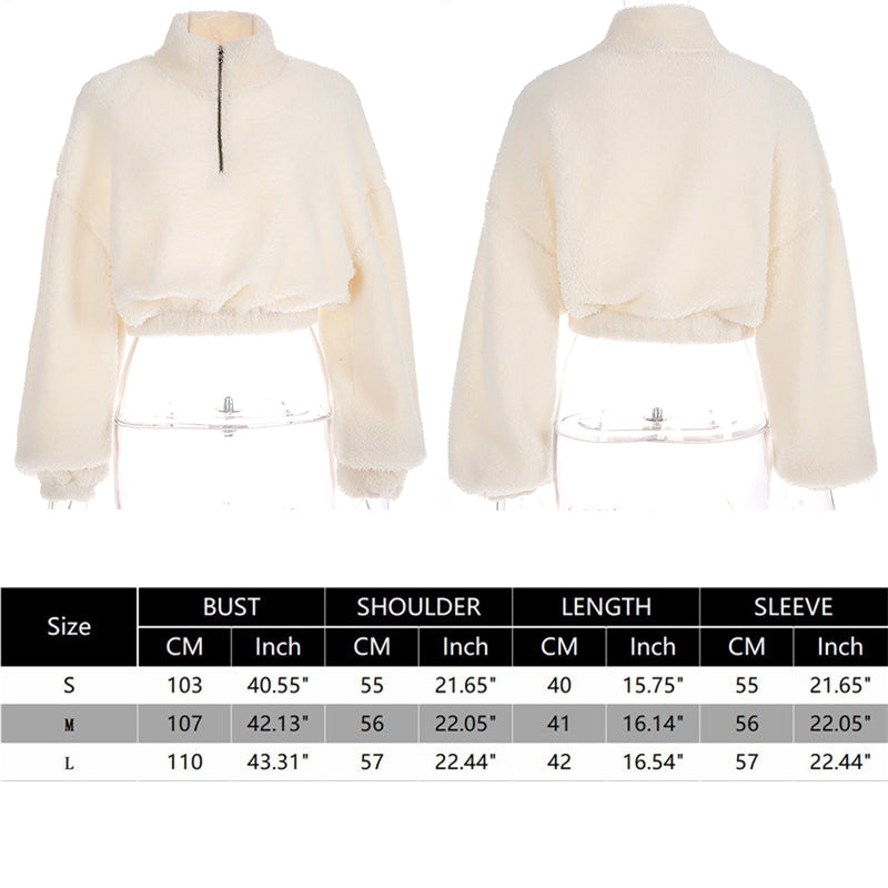 Faux Lambswool cropped sweatshirt