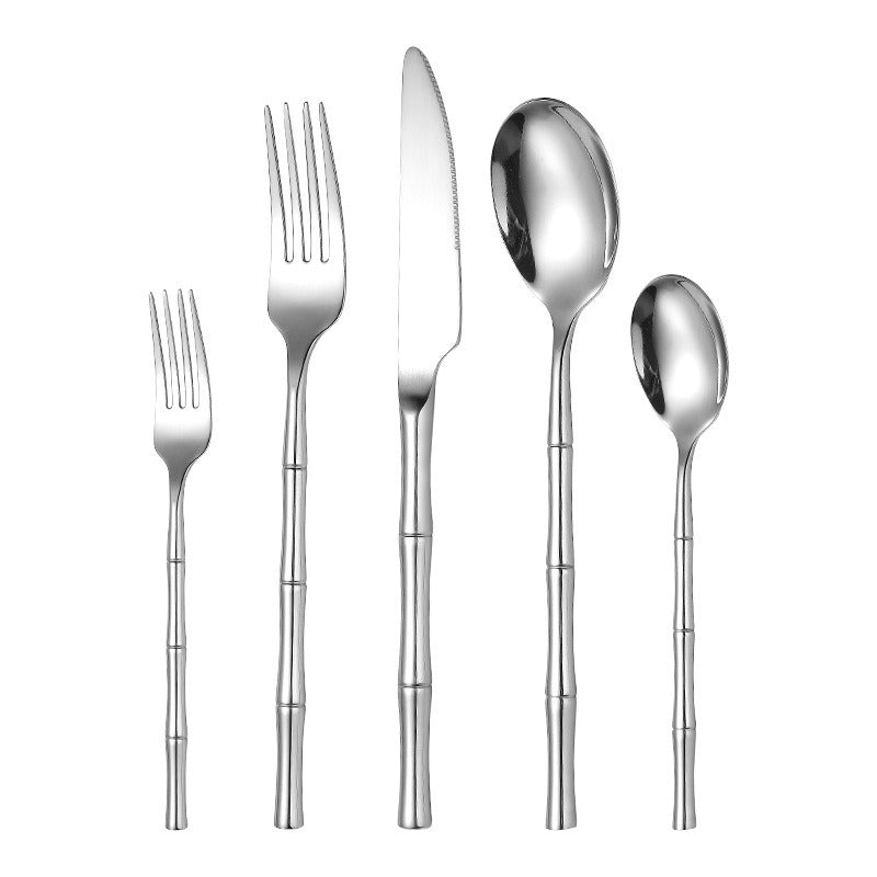 Thickened bamboo 304 stainless steel tableware