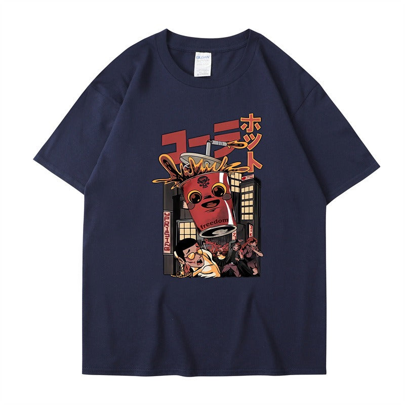 Cartoon monster print T-shirt