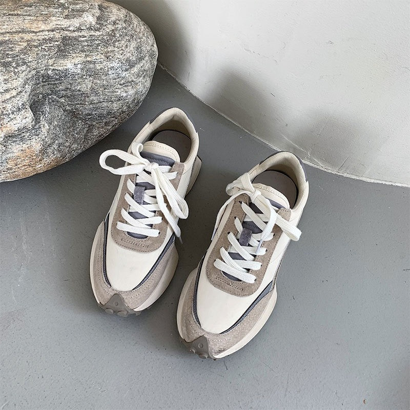Genuine leather casual sneakers