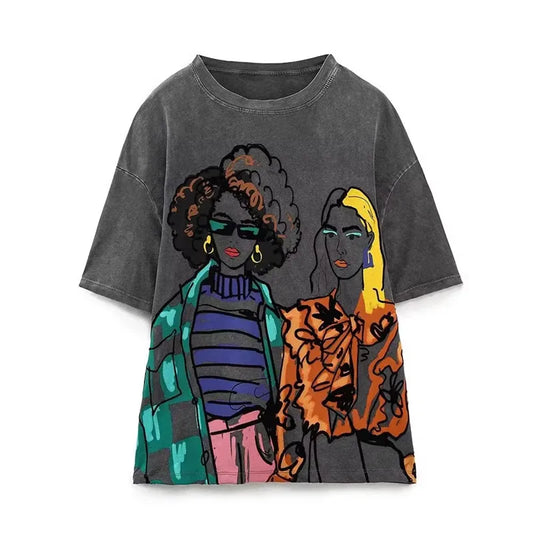 O-Neck fashion character T Shirt