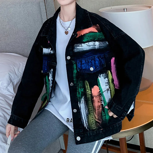 Hand-painted denim jacket