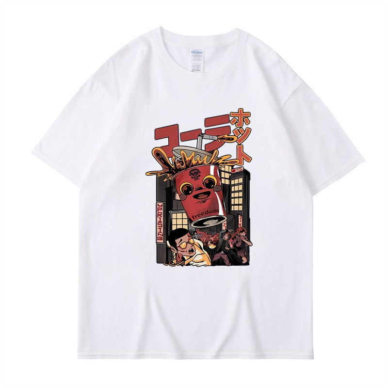 Cartoon monster print T-shirt