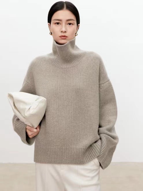 High neck cashmere sweater