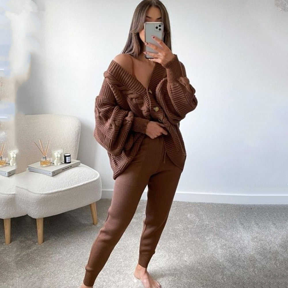 2-piece knit tracksuit