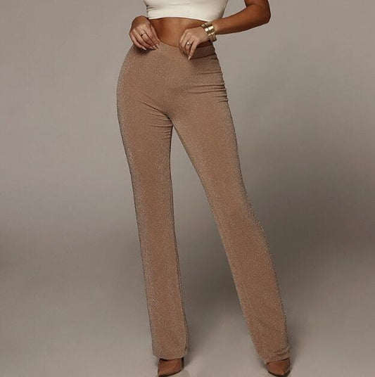 Elastic flare pants