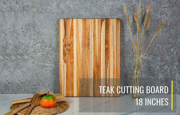 Teak cutting board natural + solid wood