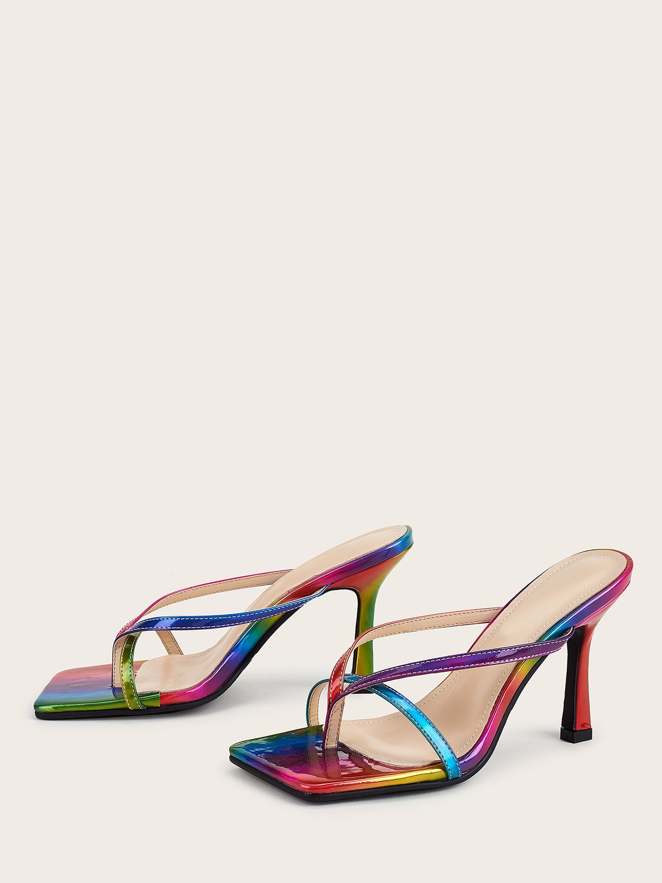 Rainbow heeled flops