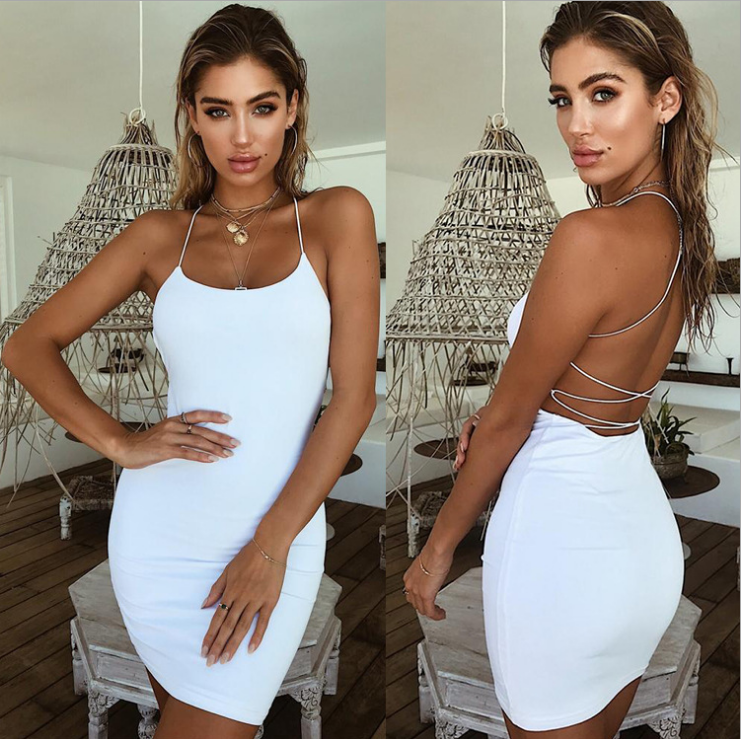 Strappy back mini dress