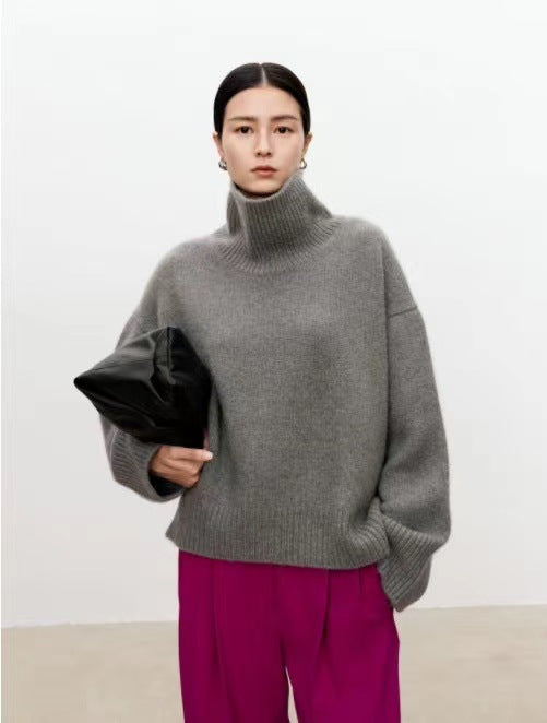 High neck cashmere sweater