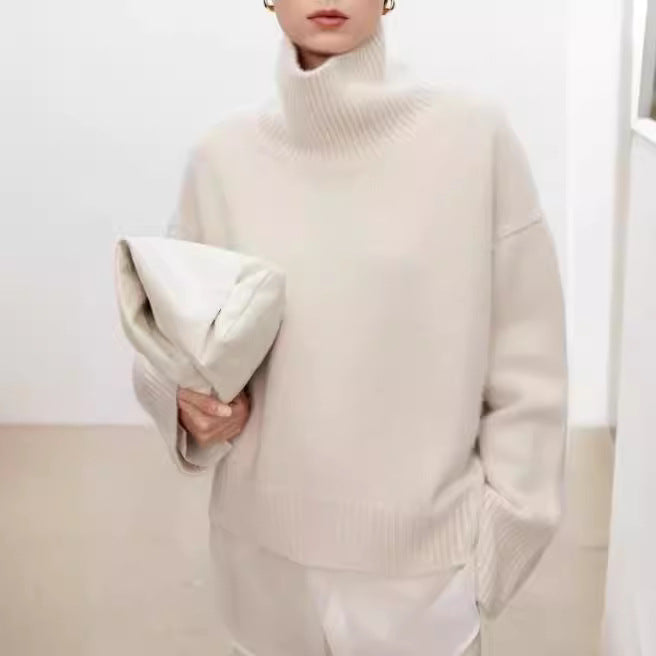 High neck cashmere sweater