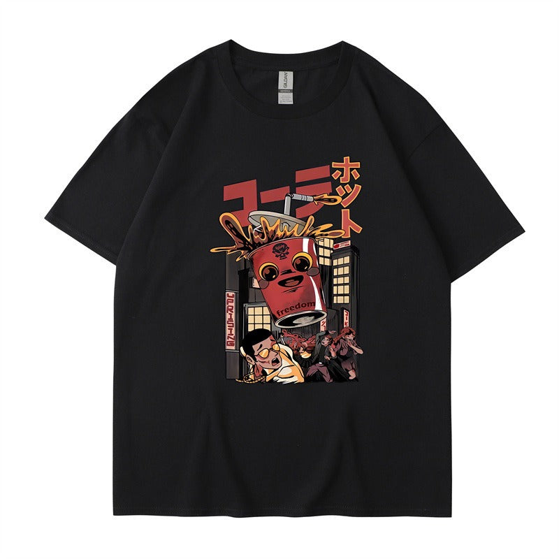 Cartoon monster print T-shirt