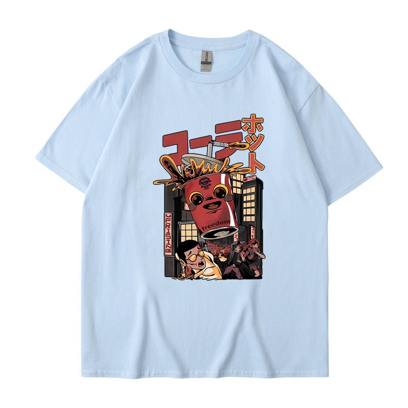 Cartoon monster print T-shirt