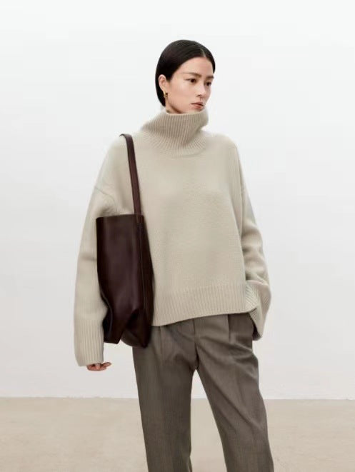 High neck cashmere sweater