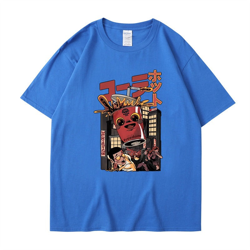 Cartoon monster print T-shirt
