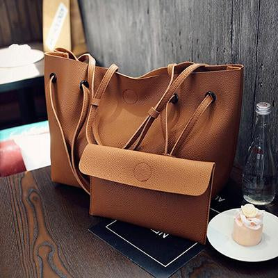 Soft leather shoulder and mini bag