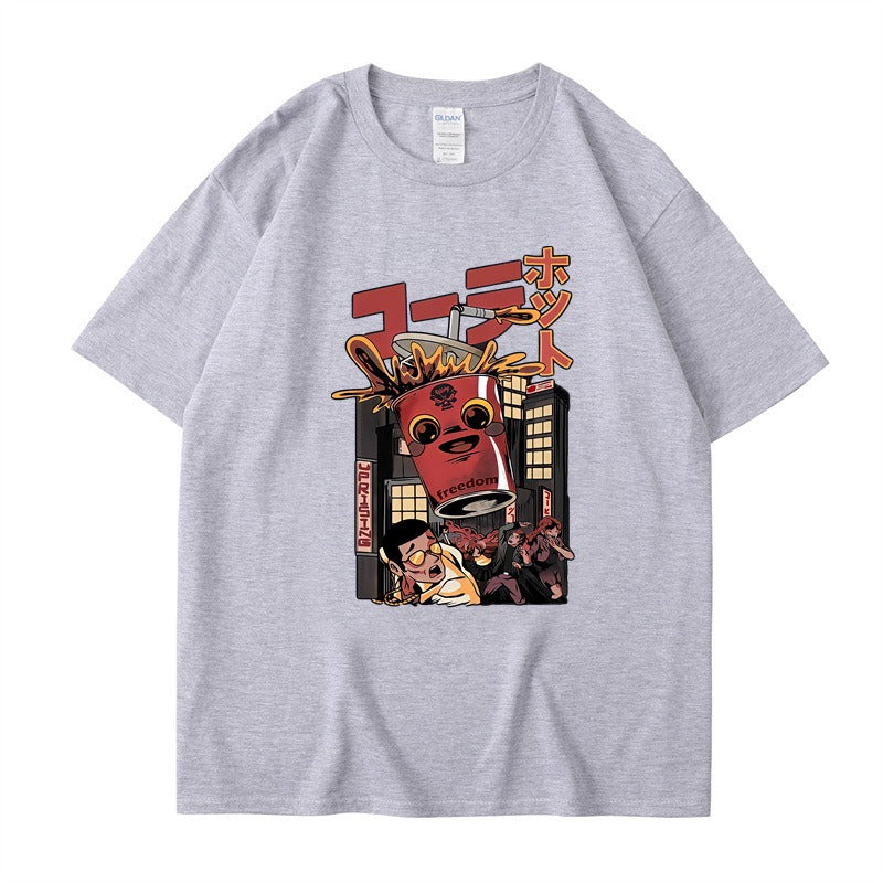 Cartoon monster print T-shirt