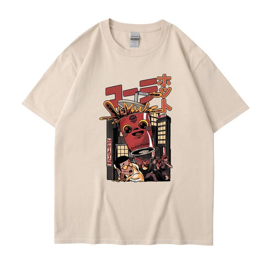 Cartoon monster print T-shirt