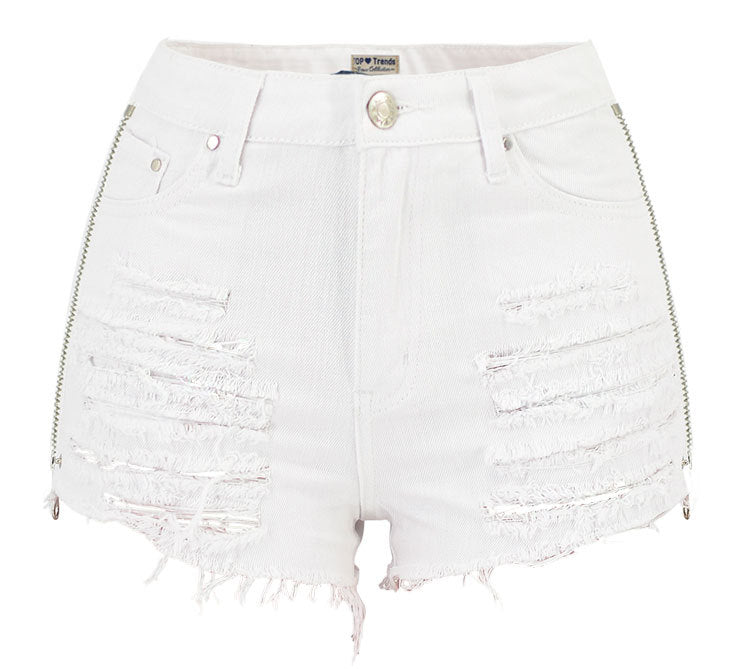 Vacation side zipper shorts