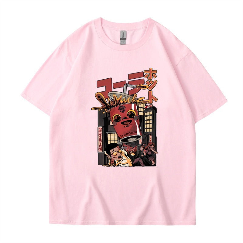 Cartoon monster print T-shirt