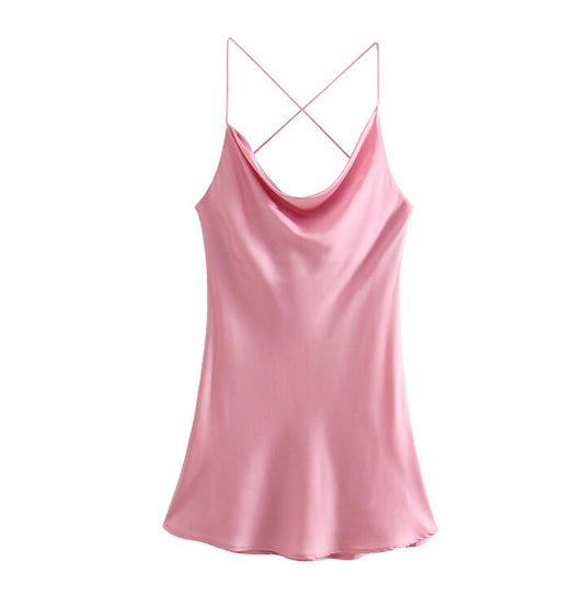 Pink slip dress