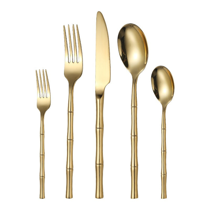 Thickened bamboo 304 stainless steel tableware
