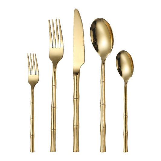 Thickened bamboo 304 stainless steel tableware