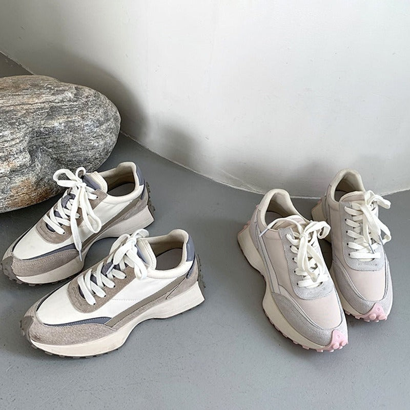 Genuine leather casual sneakers