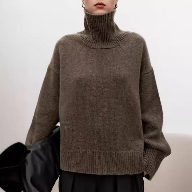 High neck cashmere sweater