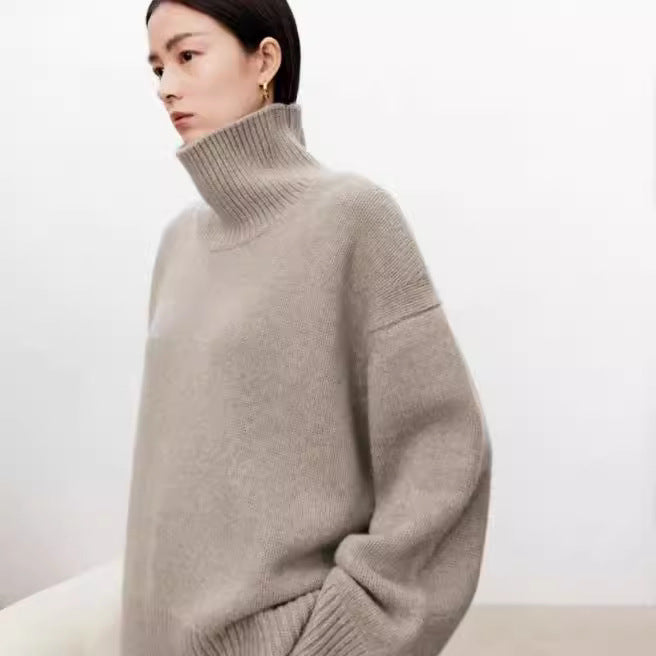 High neck cashmere sweater