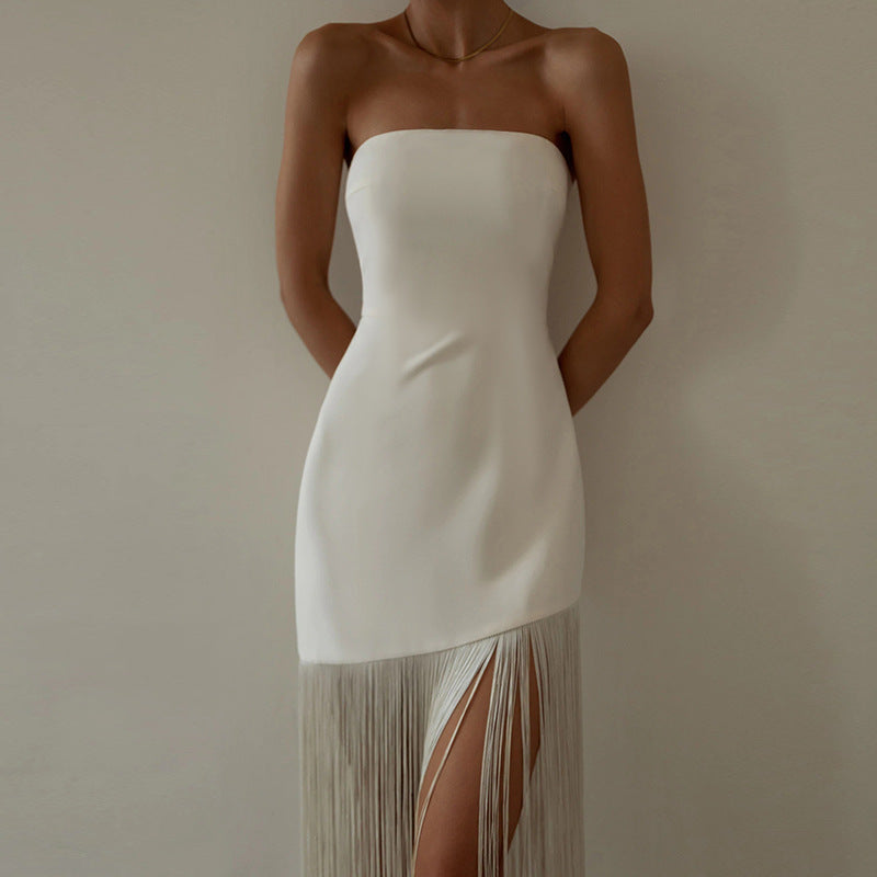 Tassel strapless dress