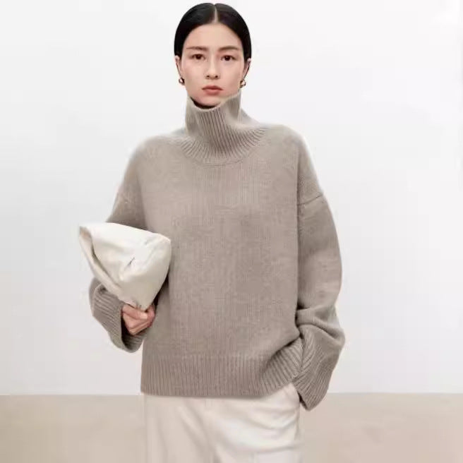 High neck cashmere sweater