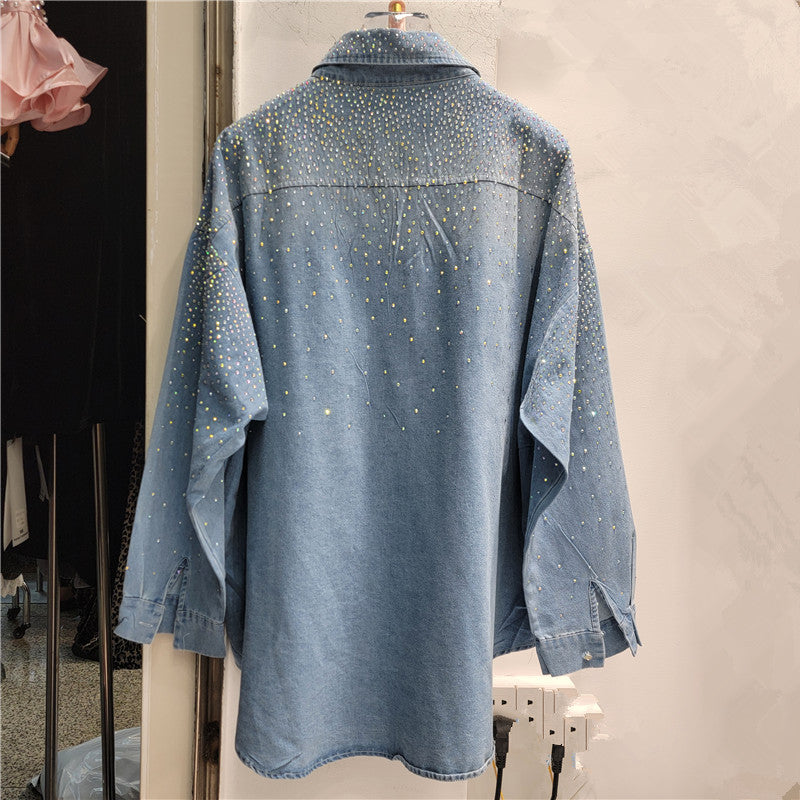 Pearled denim shirt