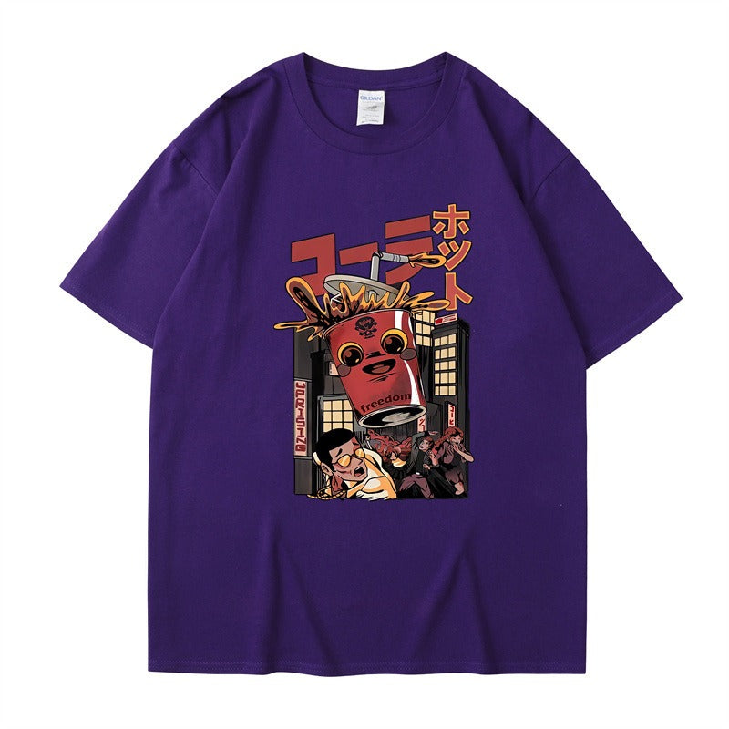 Cartoon monster print T-shirt
