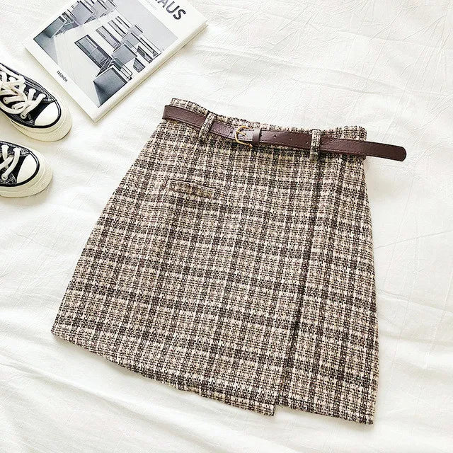 Vintage irregular A-line mini skirt